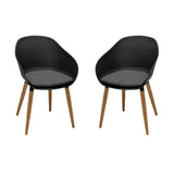Ipanema Duresin Plastic Seat / Teak Legs/Olefin 100% Olefin Outdoor Dining Chair