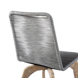 Island Outdoor Light Eucalyptus Wood and Grey Rope Dining Chairs - Set of 2