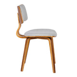 Jaguar Mid-Century Dining Chair in Walnut Wood and Gray Fabric