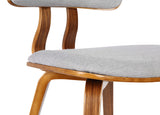 Jaguar Mid-Century Dining Chair in Walnut Wood and Gray Fabric