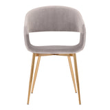 Jocelyn Mid-Century Gray Dining Accent Chair with Gold Metal Legs