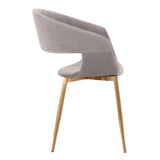 Jocelyn Mid-Century Gray Dining Accent Chair with Gold Metal Legs