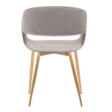 Jocelyn Mid-Century Gray Dining Accent Chair with Gold Metal Legs