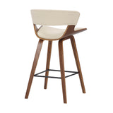Jagger Modern 26" Wood and Faux Leather Counter Height Bar Stool
