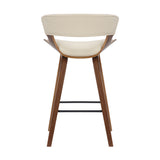 Jagger Modern 26" Wood and Faux Leather Counter Height Bar Stool