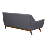 Janson Mid-Century Sofa in Champagne Wood Finish and Dark Gray Fabric