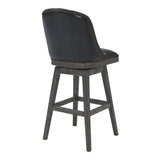Journey 26" Counter Height Swivel Brown Onyx Faux Leather and American Grey Wood Bar Stool