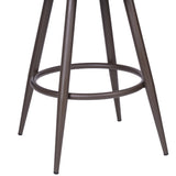 Justin 26" Counter Height Swivel Vintage Brown Faux Leather Bar Stool with Brown Metal Legs