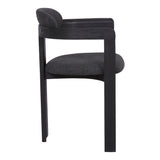 Jazmin Contemporary Dining Chair in Black Brushed Wood Finish and Charcoal Fabric - Set of 2