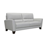 Kester 81" Square Arm Dove Gray Genuine Leather Sofa