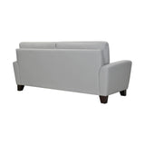 Kester 81" Square Arm Dove Gray Genuine Leather Sofa