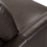 Kester 81" Square Arm Espresso Genuine Leather Sofa