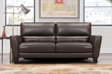 Kester 81" Square Arm Espresso Genuine Leather Sofa