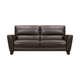 Kester 81" Square Arm Espresso Genuine Leather Sofa