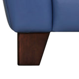 Kester 81" Square Arm Blue Genuine Leather Sofa