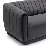 Kinsley Dark Gray Modern Velvet Sofa