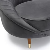 Karisma Dark Gray Curved Velvet Sofa