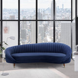 Karisma Navy Curved Velvet Sofa