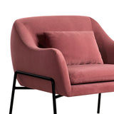 Karen Pink Velvet Modern Accent Chair