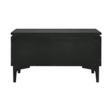 Legend Black Glaze Ash Veneer 1 Drawer Nightstand with Metal Legs