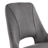 Lexi Dining room Accent Chair in Gray Velvet and Black Finish - Set of 2