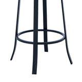 Lola Contemporary 30" Bar Height Barstool in Matte Black Finish and Gray Faux Leather