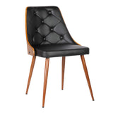 Lily Walnut Wood/Metal/Faux Leather/Leatherette 100% Polyurethane Dining Chair