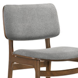 Lima Gray Upholstered Wood Dining Chairs in Walnut Finish - Set of 2