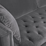 Lenox Gray Velvet Modern Sofa with Brass Legs