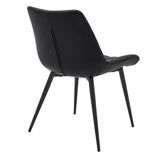 Loralie Black Faux Leather and Black Metal Dining Chairs - Set of 2