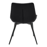 Loralie Black Faux Leather and Black Metal Dining Chairs - Set of 2