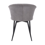 Lulu Contemporary Dining Chair in Black Powder Coated Finish and Gray Velvet