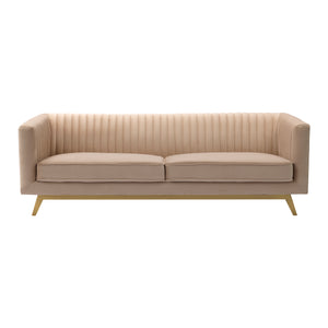 Liv Modern Beige Velvet Sofa