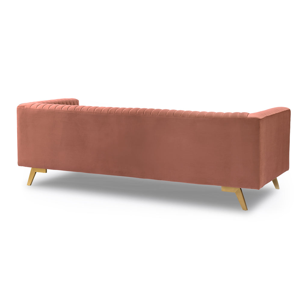 Liv Modern Blush Velvet Sofa