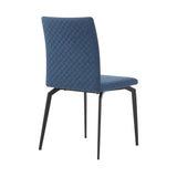 Lyon Blue Fabric and Metal Dining Room Chairs - Set of 2