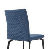 Lyon Blue Fabric and Metal Dining Room Chairs - Set of 2