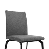 Lyon Gray Fabric and Metal Dining Room Chairs - Set of 2