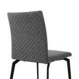 Lyon Gray Fabric and Metal Dining Room Chairs - Set of 2