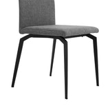 Lyon Gray Fabric and Metal Dining Room Chairs - Set of 2