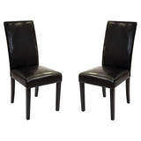 Black Bonded Leather Side Chair Md-014 - Set of 2