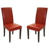 Red Bonded Leather Side Chair Md-014 - Set of 2