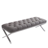 Milo Brushed Stainless Steel/Fabric 100% Polyester Bench