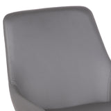 Mia Contemporary Dining Chair in Gray Faux Leather with Black Powder Coated Metal Legs