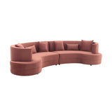 Majestic Blush Fabric Upholstered Sectional Sofa