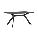 Margot Dark Gray Rectangular Dining Table with Black Finish