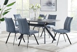 Margot Dark Gray Rectangular Dining Table with Black Finish