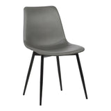 Monte Poplar/Black Powder Coated Metal/Faux Leather 100% Polyurethane Dining Chair