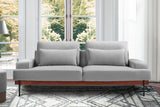 Monet 86" Mid-Century Modern Gray Velvet Sofa