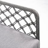 Marco Indoor Outdoor Steel Lounge Chair with Grey Rope and Grey Cushion