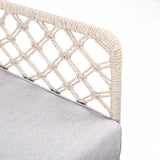 Marco Indoor Outdoor Steel Lounge Chair with Natural Springs Rope and Grey Cushion